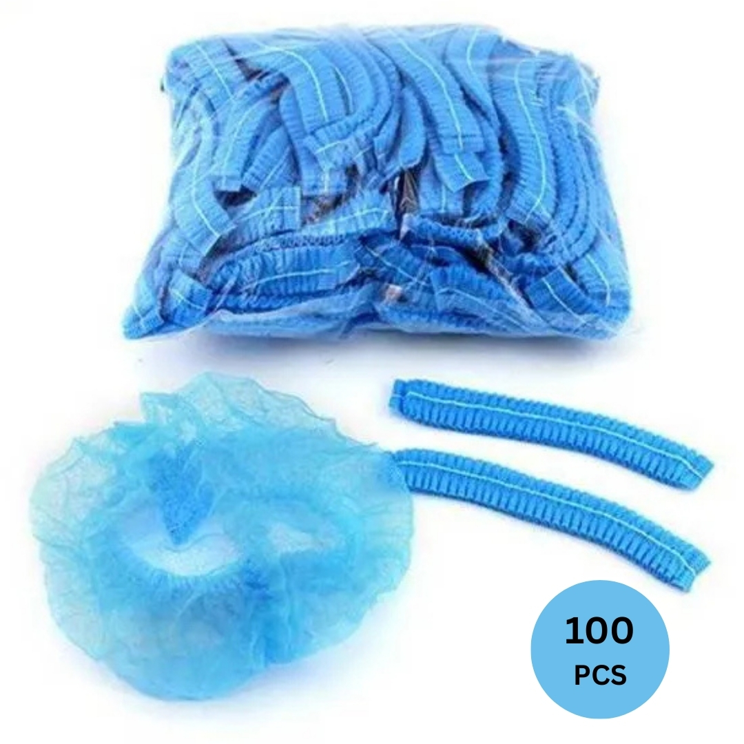 37 Surgical Head Cap - Blue - 100Pcs / Hair Nets - Image 1