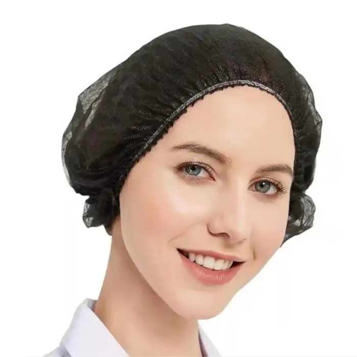 Surgical Head Cap – Black – 100Pcs / Hair Nets - Image 2