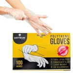 Safetysure Disposable Polythene Gloves – 100 Pcs | Food Safe, Hygienic, Lightweight & Comfortable Gloves for Cooking, Cleaning & Everyday Use
