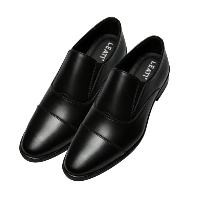 Men's Leather Formal Shoes - Black - Image 2