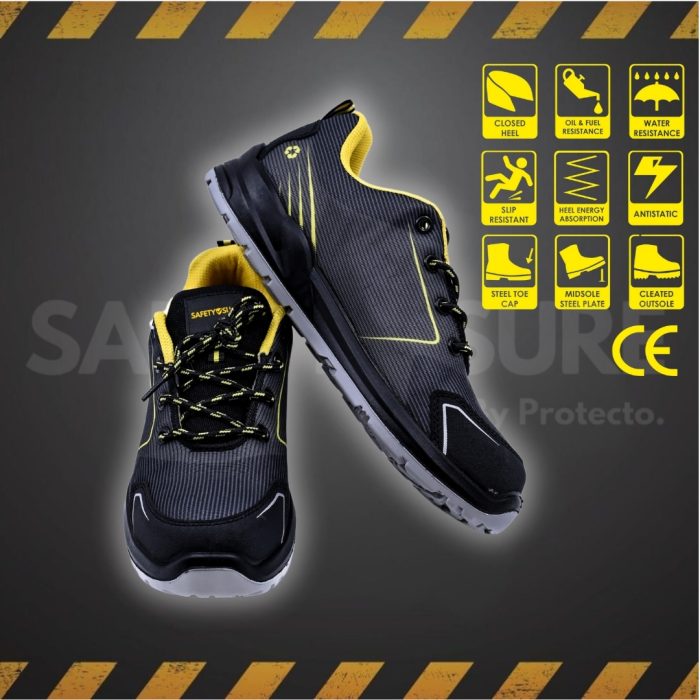 SafetySure CE Certified Canvas Low Ankle S3 Grade Luminous Safety Shoe - Image 4