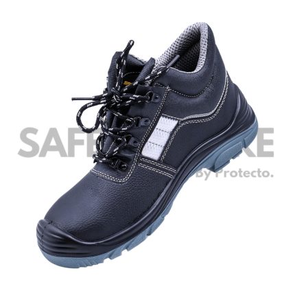 SafetySure CE Certified Leather High Ankle S3 Grade Luminous Safety Shoe