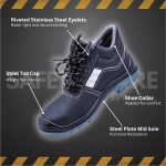 SafetySure CE Certified Leather High Ankle S3 Grade Luminous Safety Shoe - Image 2