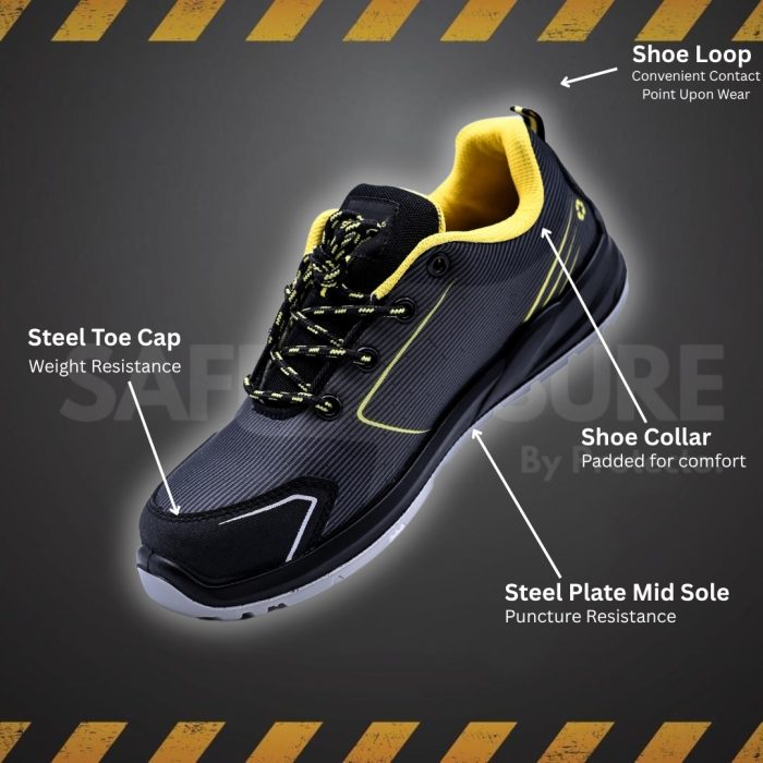 SafetySure CE Certified Canvas Low Ankle S3 Grade Luminous Safety Shoe - Image 2