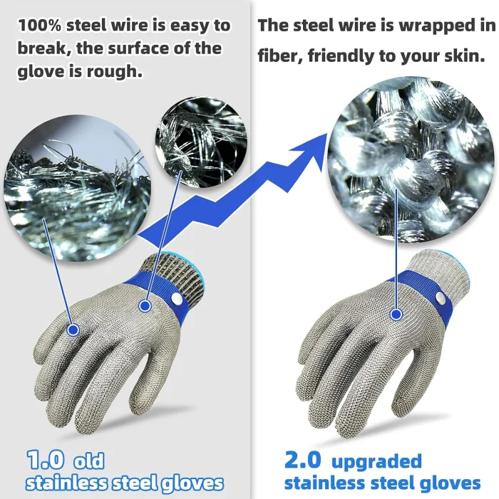 Stainless Steel Cut Resistant Gloves - 1Pcs - Image 3