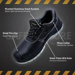 SafetySure CE Certified Leather Low Ankle S3 Grade Luminous Safety Shoe - Image 2