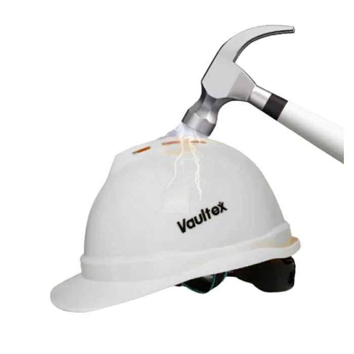 Vaultex Safety Helmet with Ventilation Holes - White - Image 4