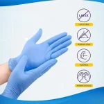 Touch Disposable Gloves - Blue - Nitrile -100 Pcs - Image 2