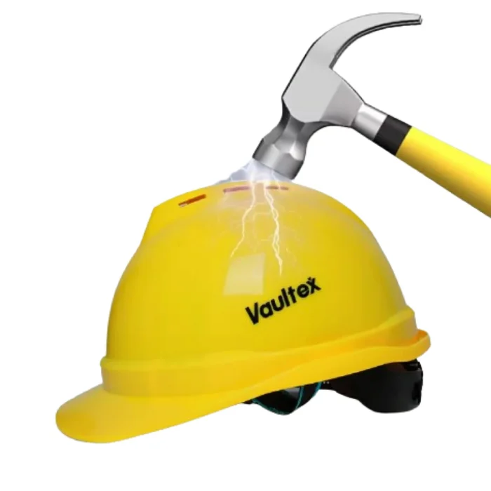 Vaultex Safety Helmet with Ventilation Holes - Yellow - Image 2
