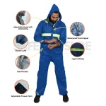 Rosendel High Quality Raincoat Kit With Luminous Green Line - Light Blue