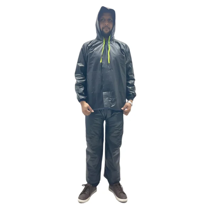 Rosendel High Quality Raincoat Kit With Luminous Green Line - Light Blue - Image 5
