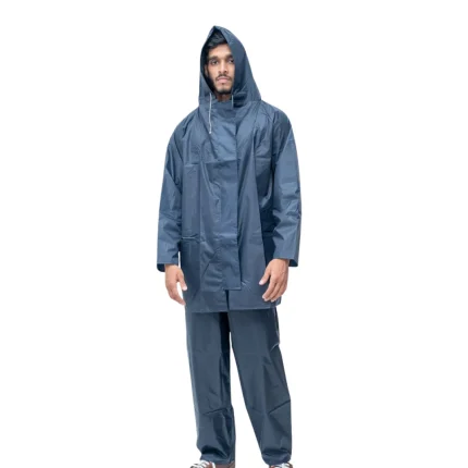 RAIN COAT - WITH TROUSER (HEAVY GAUGE PVC)  - BLACK