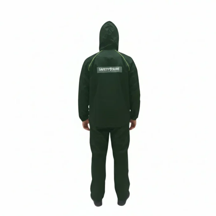 Ganga High Quality Raincoat with Trouser - Dark Green - Image 3