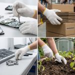 Normal Cotton Gloves Pair - White - Image 2