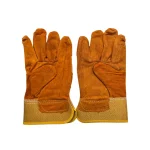 SafetySure High Quality Leather Heat Resistant Gloves Pair - Palm Size - Yellow