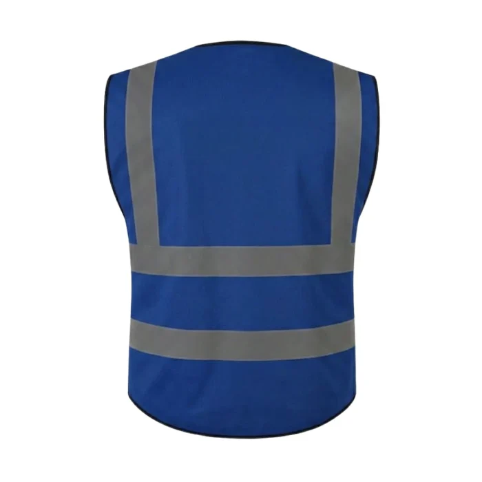 Safety Sure Safety Jacket With Double Pocket - Luminous Blue - Free Size - Image 2