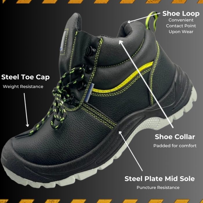 New Prime Captain High Ankle Safety Shoe With Steel Toe And Mid Plate - Image 2