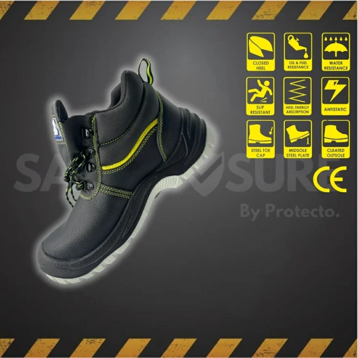 New Prime Captain High Ankle Safety Shoe With Steel Toe And Mid Plate - Image 3