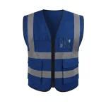 Safety Sure Safety Jacket With Double Pocket - Luminous Blue - Free Size