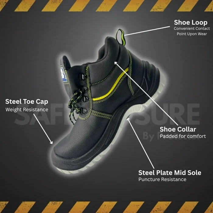 New Prime Captain High Ankle Safety Shoe With Steel Toe And Mid Plate - Image 2