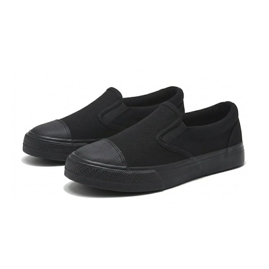 5 Black Canvas Shoes Without Laces