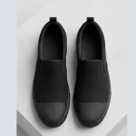 Black Canvas Shoes Without Laces