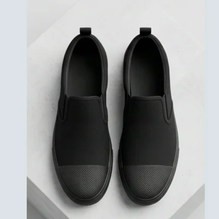 Black Canvas Shoes Without Laces