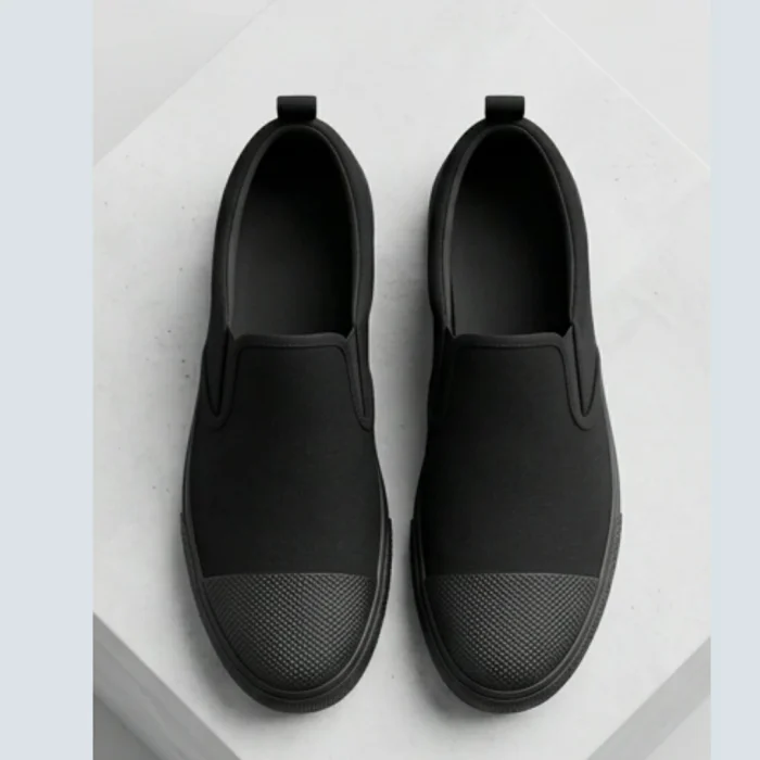 Black Canvas Shoes Without Laces
