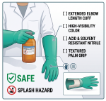 Nitrile Chemical Resistant Elbow Glove 1 Pair - Green - Image 3