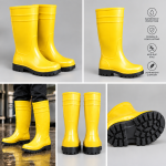 Safety Gum Boots Pair - With Steel Toe - Yellow - Image 3