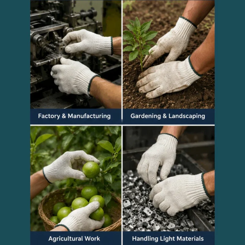 Knitted Cotton Gloves - Mid Quality