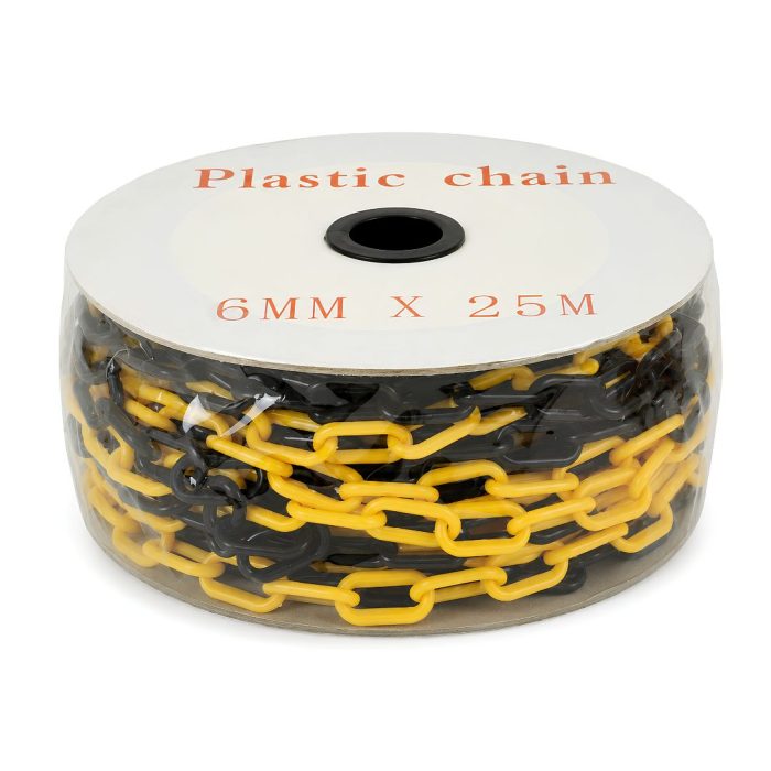 Plastic Chain Roll Black Yellow