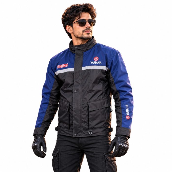 Yamaha Unisex Bike Riding Jacket - Blue and Black - Image 3